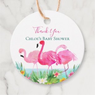Tropischer Pink Flamingos Geschenkanhänger
