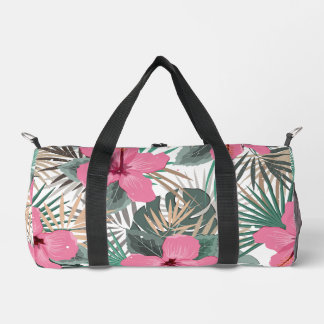 Tropischer Pink-Hibiskus Duffle Bag