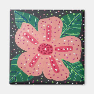 Tropischer Pink-Hibiskus Magnet