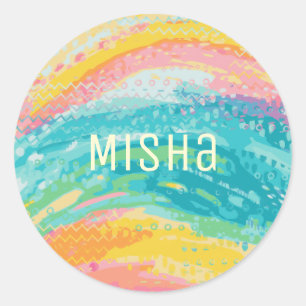 Tropischer Pool Träume Runder Aufkleber