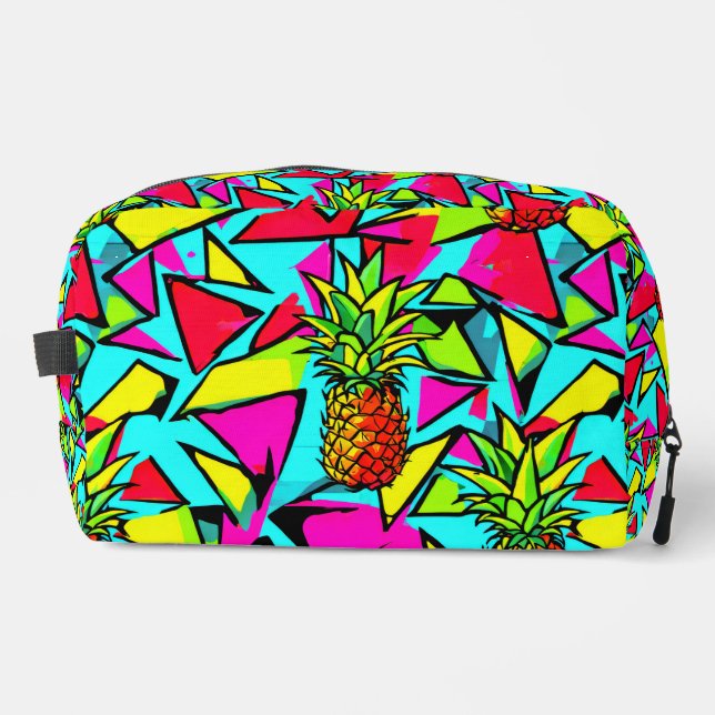 Tropischer Pop Ananas Waschbeutel (Vorderseite)