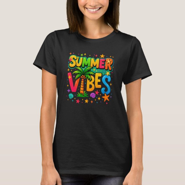 Tropischer Pop - Vibranntes Summer Vibes T-Shirt (Vorderseite)