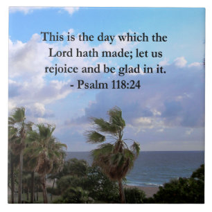 TROPISCHER PSALM 118:24 OZEAN- UND PALMBÄUME FLIESE