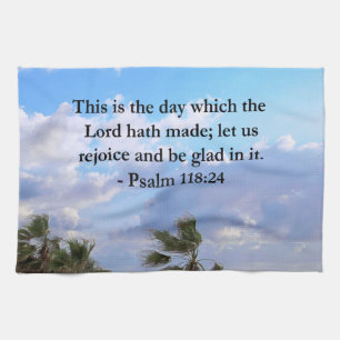 TROPISCHER PSALM 118:24 OZEAN- UND PALMBÄUME GESCHIRRTUCH