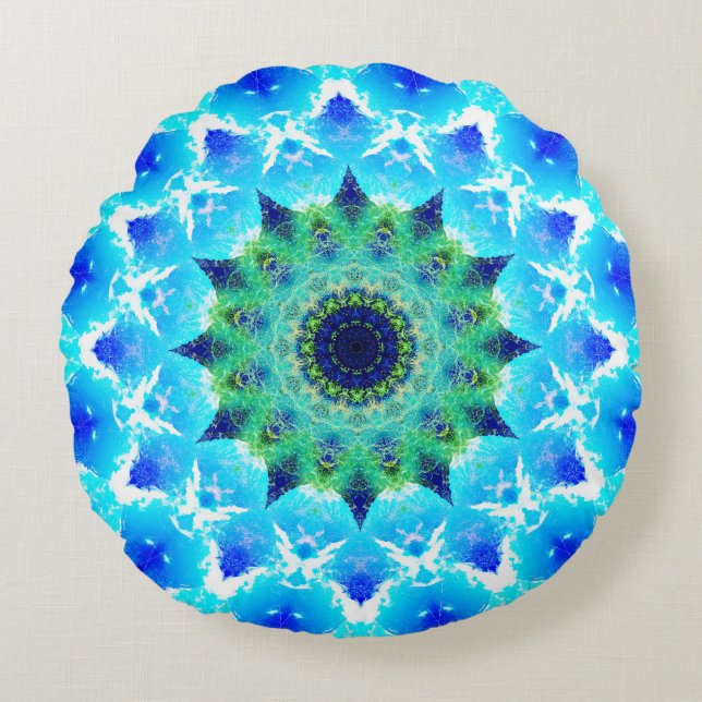 Tropischer Pulsar-Star Mandala Rundes Kissen (Vorderseite)