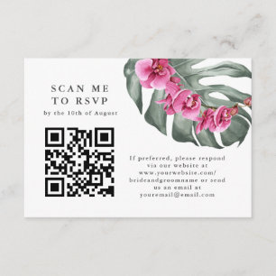 Tropischer QR-Code-UAWG für Orchideen in Pink Begleitkarte