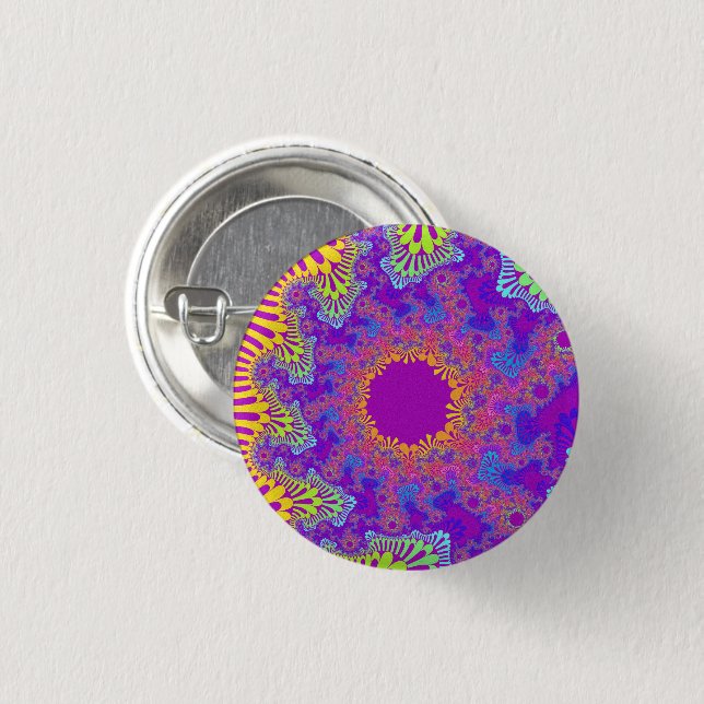 Tropischer Regenbogen-Sonnenbrand-Knopf Button (Vorne & Hinten)