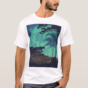 Tropischer Regenwald, Jaguar Abend Hintergrund. T-Shirt