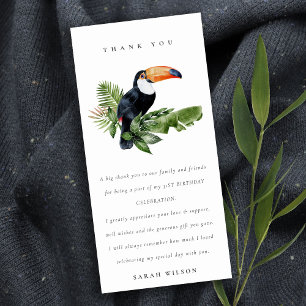 Tropischer Regenwald Toucan Fauna Geburtstag jedes Dankeskarte