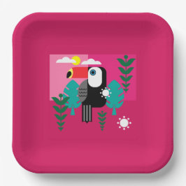 Tropischer Regenwald Toucan Pappteller
