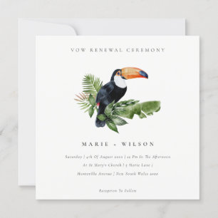 Tropischer Regenwald Toucan Vow Renewal Einladung
