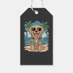 Tropischer Retriever � Golden Beach Vibes Hund Geschenkanhänger