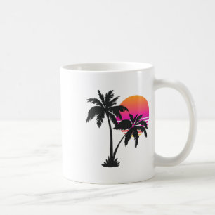 Tropischer Retro-Stil Vintage-Sonnenuntergang Stra Kaffeetasse