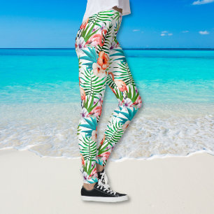 Tropischer rosa Flamingo-botanischer Leggings