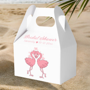 Tropischer Rosa Flamingo Hawaiian Luau Brautjungfe Geschenkschachtel