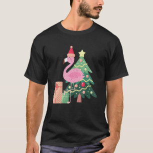 Tropischer Rosa Flamingo Sommerurlaub Weihnachten  T-Shirt