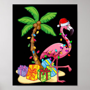 Tropischer Rosa Flamingo Weihnachten Im Juli Somme Poster