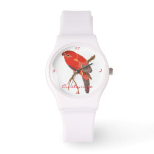 Tropischer Roter Papagei Armbanduhr