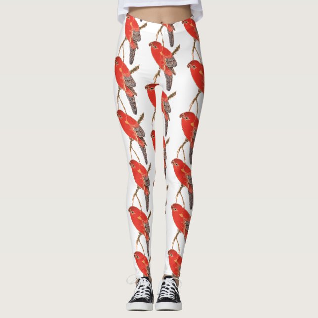 Tropischer Roter Papagei Thunder_Cove Leggings (Vorderseite)