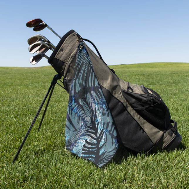 Tropischer Safari-Blue Golfhandtuch (Gras)