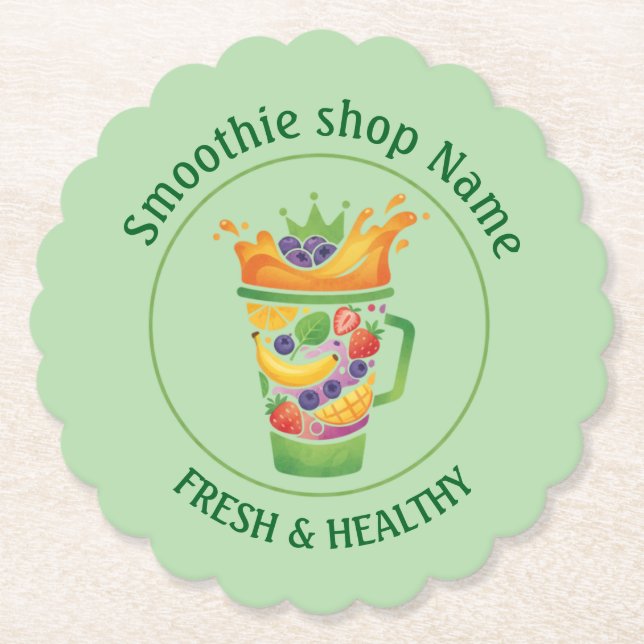 Tropischer Saftmix & Smoothie Saft Shop Untersetzer (Vorderseite)