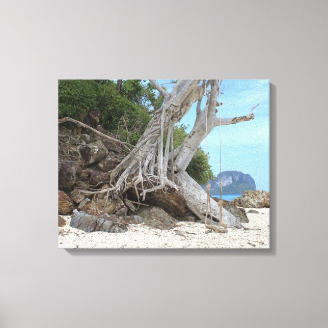Tropischer Sandstrand Leinwanddruck (Vorderseite)