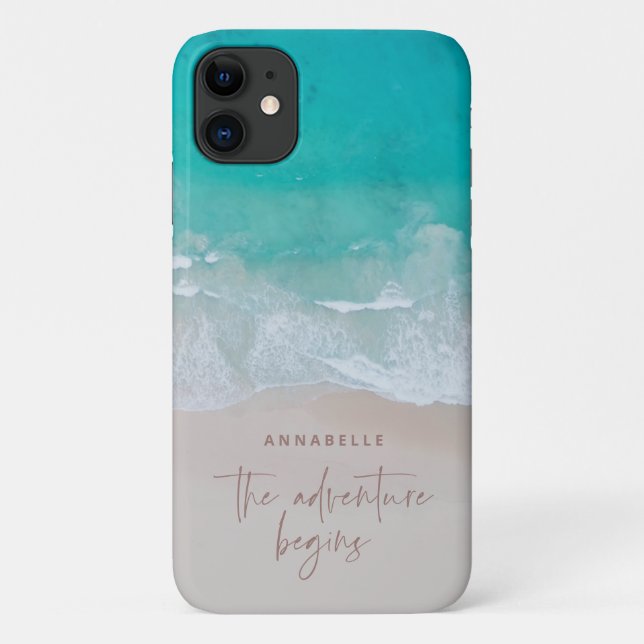 Tropischer Sandstrand Ozean das Abenteuer beginnt Case-Mate iPhone Hülle (Rückseite)