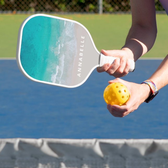 Tropischer Sandstrand Ozean heiße Bauch modern Pickleball Schläger (InSitu)