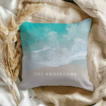 Tropischer Sandstrand Sonnige Wellen modern Kissen<br><div class="desc">Tropischer Sandstrand Ozean sonnige Wellen modernes Design.</div>