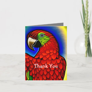 Tropischer Schatz: Abstraktes Parrot Artwork Dankeskarte