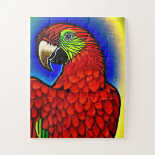Tropischer Schatz: Abstraktes Parrot Artwork Puzzle