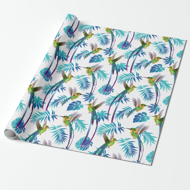 Tropischer Schwanz Hummingbirds Geschenkpapier (Ungerollt)