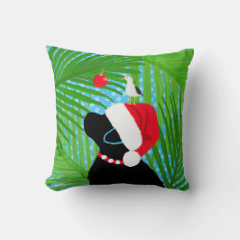 Tropischer schwarzer Lab Santa Möwe Weihnachten Kissen