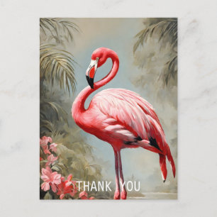Tropischer See Seite Rosa Flamingo Vintage Postkarte