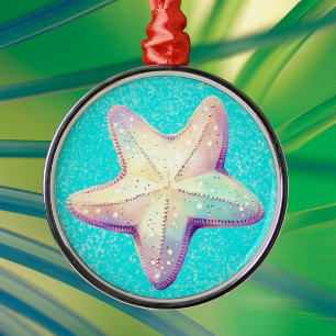 Tropischer Seestern Weihnachtsfeiertag Ornament Aus Metall