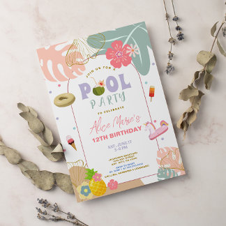 Tropischer Sommer Ananas Strand Geburtstag Einladung