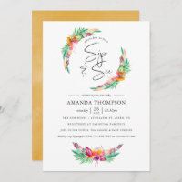 Tropischer Sommer-Badestrand mit Blick auf das Mee