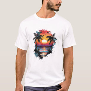 Tropischer Sommer Chic Grafik Urlaub Sonne T-Shirt