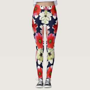 Tropischer Sommer Farbenfrohe Blumenmuster Leggings