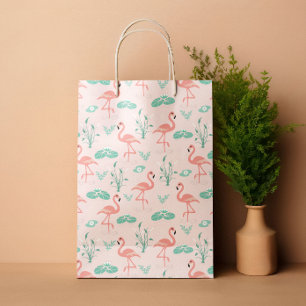 Tropischer Sommer Flamingo Pastellrosa Mittlere Geschenktüte