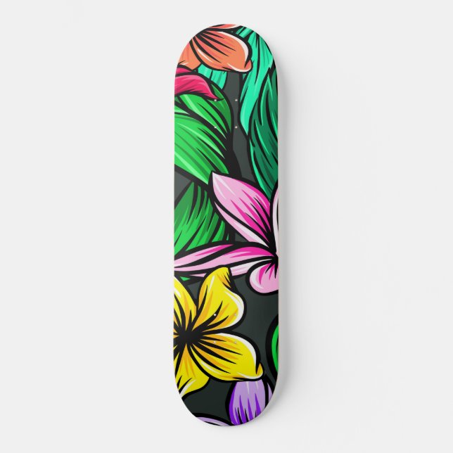Tropischer Sommer-Hibisken Skateboard (Vorderseite)