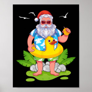 Tropischer Sommer Lustiger hawaiianischer Weihnach Poster
