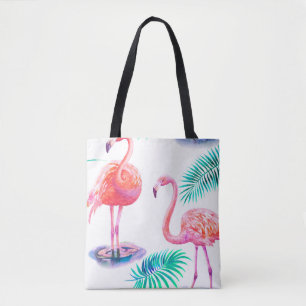 Tropischer Sommer mit Flamingos-Blätter und Exo