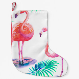 Tropischer Sommer mit Flamingos-Blätter und Exo Kleiner Weihnachtsstrumpf