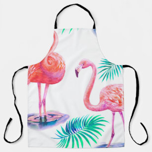 Tropischer Sommer mit Flamingos-Blätter und Exo Schürze
