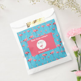 Tropischer Sommer Pink Flamingo Muster Geburtstag Geschenktütchen