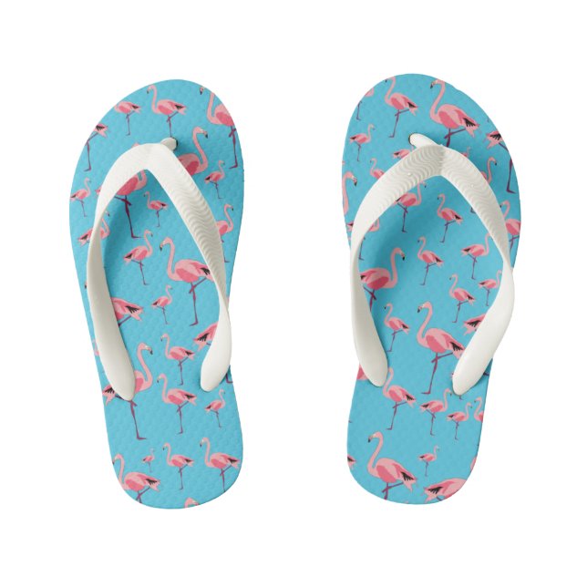 Tropischer Sommer Pink Flamingo Muster Kinderbadesandalen (Fußbett)