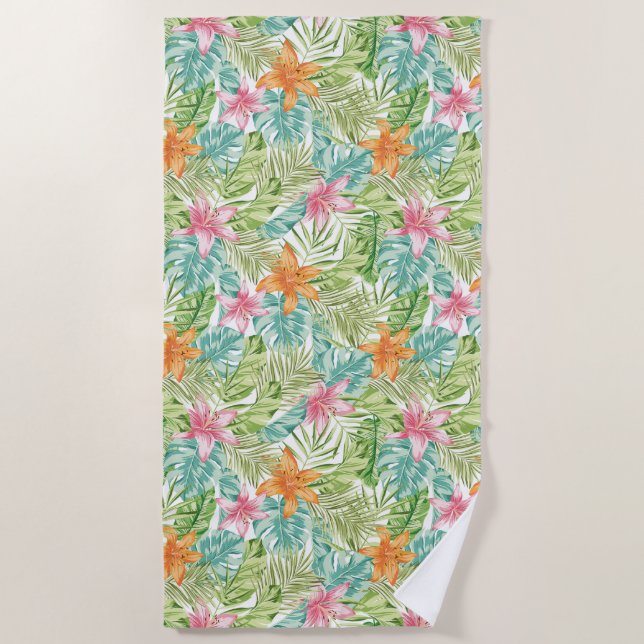 Tropischer Sommer Print Beach Handtuch (Vorderseite)