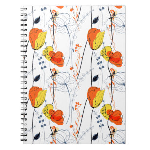 Tropischer Sommer Schöne gelbe Blumen Design Notizblock