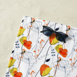 Tropischer Sommer | Schöne gelbe Blumen Design Strandtuch